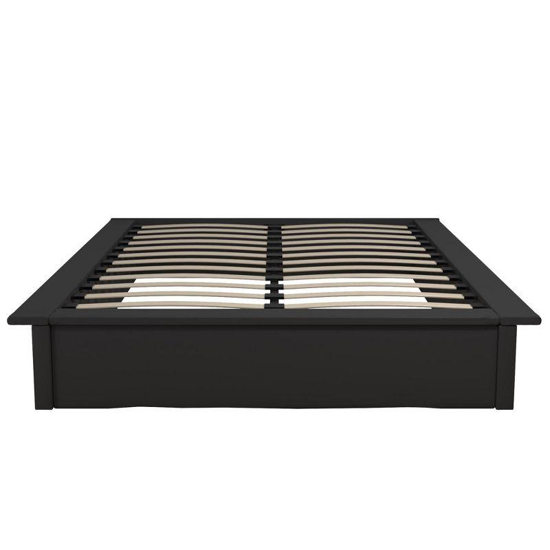DHP Maven Upholstered Bed, Full, Black Faux Leather