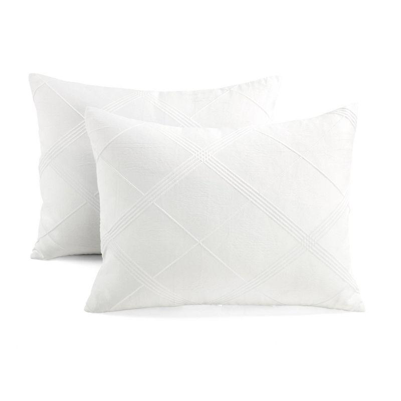 Pure White Microfiber 3 Piece Comforter Set