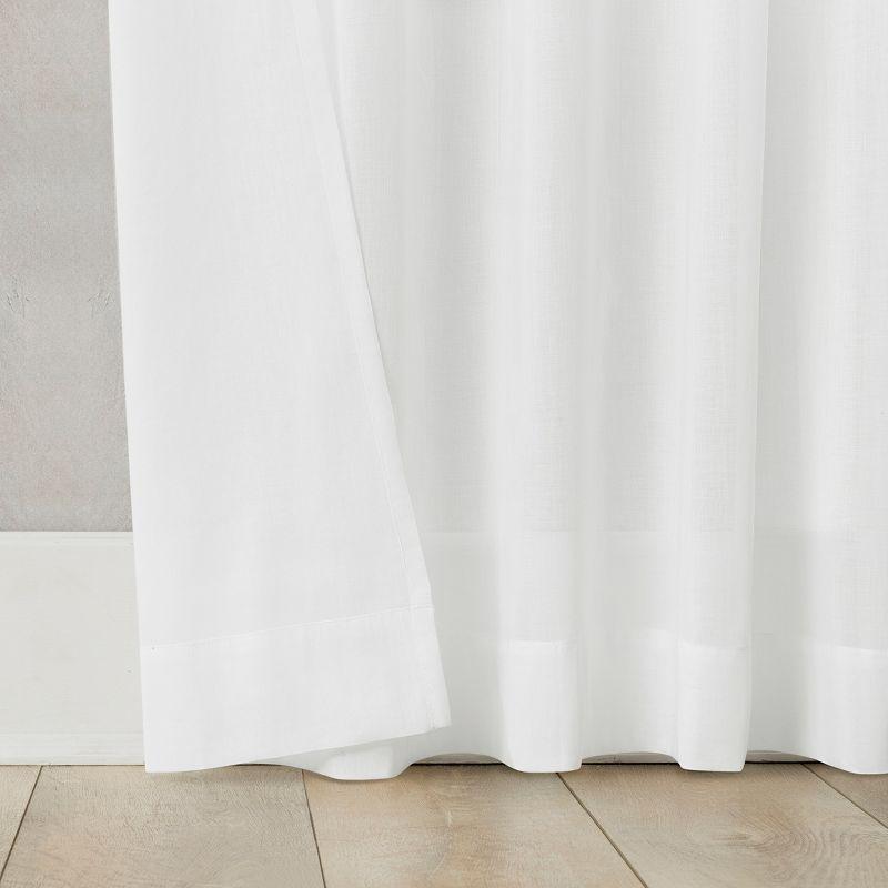 50"x84" Archaeo Sheer 100% Cotton Curtain Panel White: Transitional Voile Rod Pocket Indoor Drapery