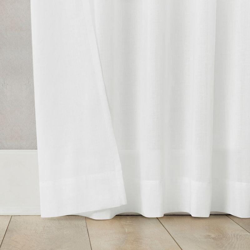 White Sheer Cotton Rod Pocket Curtain Panel, 50"x84"