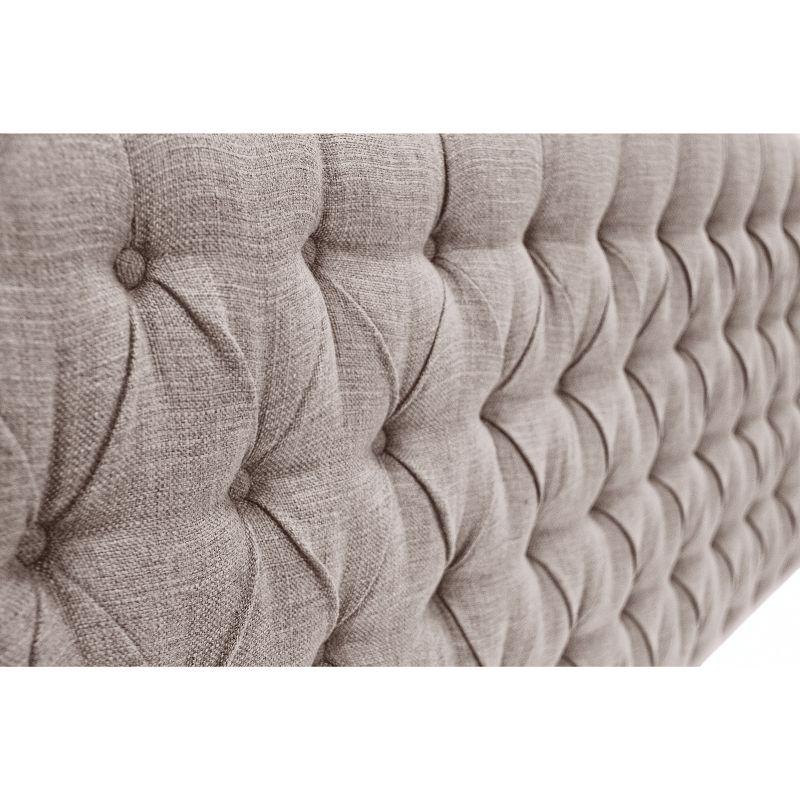 Celeste Elegance Queen Upholstered Tufted Wood Headboard in Light Brown