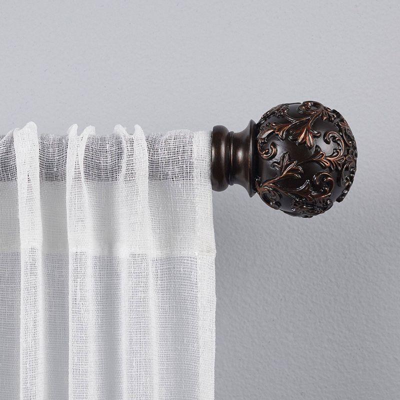 Jewett Exclusive Home Vine 1" Curtain Rod and Coordinating Finial Set, Adjustable