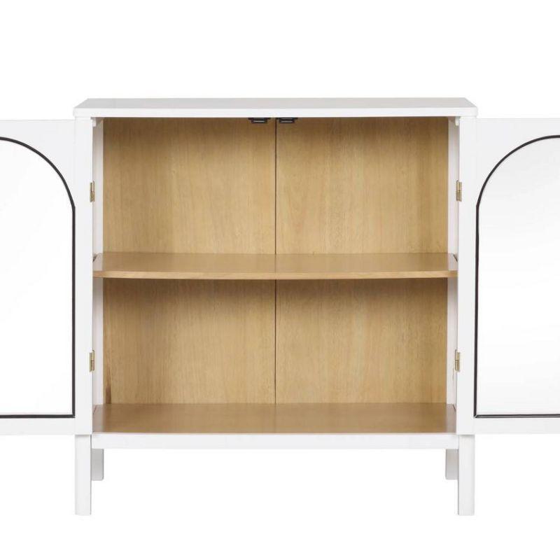 Nathan James Set of 2 Mason Console Cabinet with Doors White