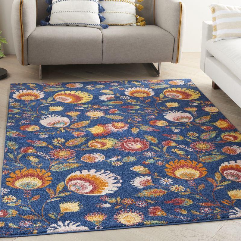 Nourison Allur Blooming Floral Indoor Area Rug Navy Multicolor 4' x 6'