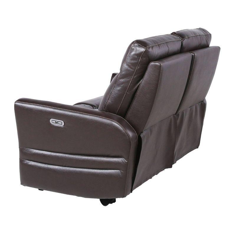 Steve Silver Co. Coachella Power Recliner Loveseat Brown: Upholstered Leather, Iron Frame, 2-Seater