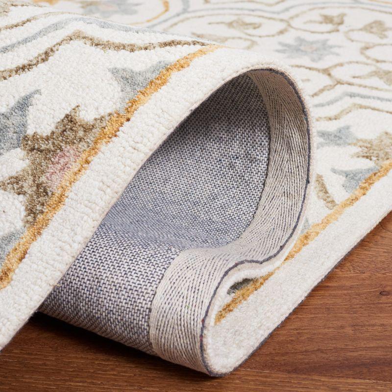 Micro-Loop MLP381 Hand Tufted Indoor Area Rug - Ivory/Grey - 5'x5' - Safavieh