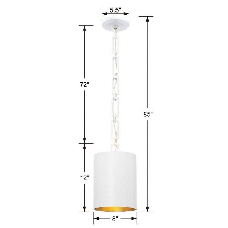 Crystorama Lighting Alston 1 - Light Chandelier in  Matte White/Antique Gold