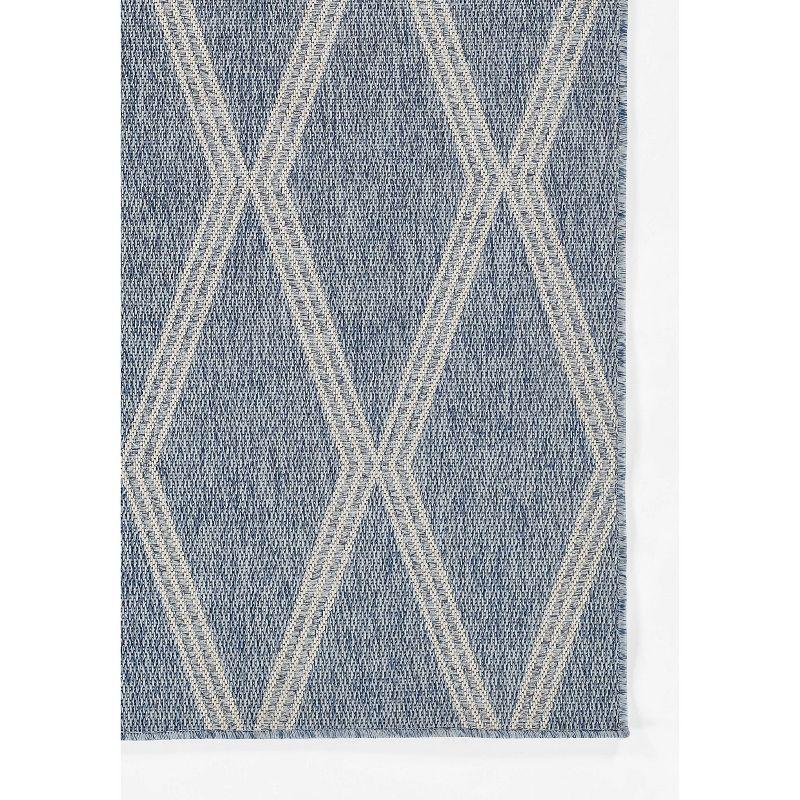 Momeni 5'3"x7' Hampton Ozzy Machine Loomed Indoor/Outdoor Area Rug Blue: Geometric Pattern, Low Pile, Polypropylene