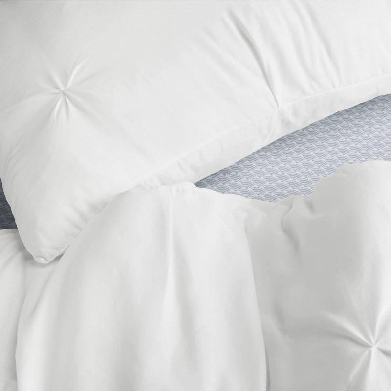 7pc Queen Simply Clean Pleated Bed in a Bag White - Serta: Polyester, Stain-Resistant, Machine Washable