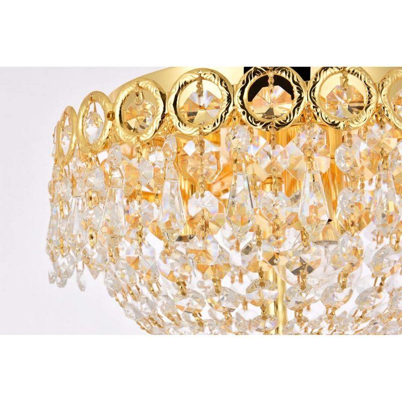 Elegant Lighting Century 3 light Gold Flush Mount Clear Royal Cut Crystal