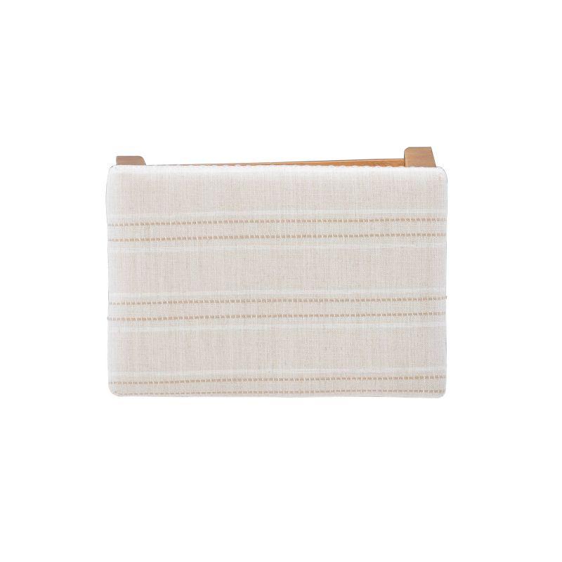 Claridge Backless Nailhead Saddle Counter Height Barstool Natural Stripe - Linon