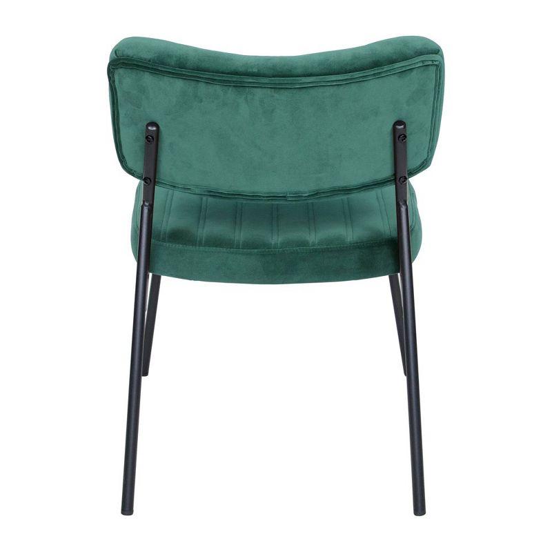 LeisureMod Marilane Velvet Accent Chair with Cushioned Upholstery for Living Rooms, Offices, and Lounges in Emerald Green