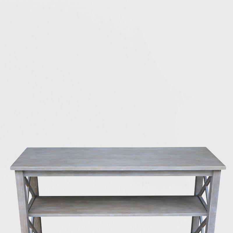 Transitional Hampton 48" Washed Gray Taupe Wood Console Table with Storage