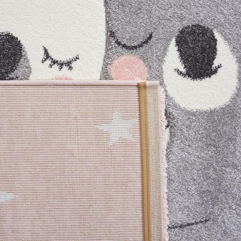 Pink and White Kids' Koala Non-slip Rectangular Rug