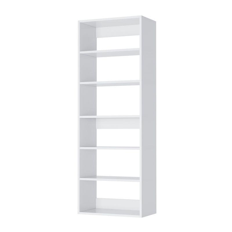 White Modular Closet Shelf Tower with Adjustable Shelves