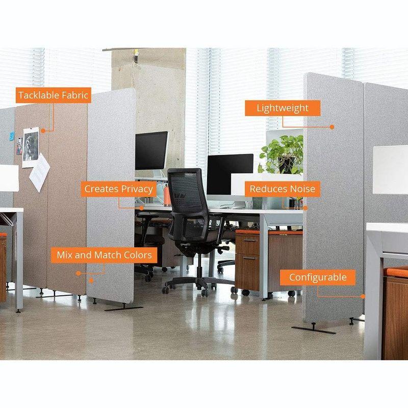 Stand Up Desk Store Fabric 3 Panel Desk Partition