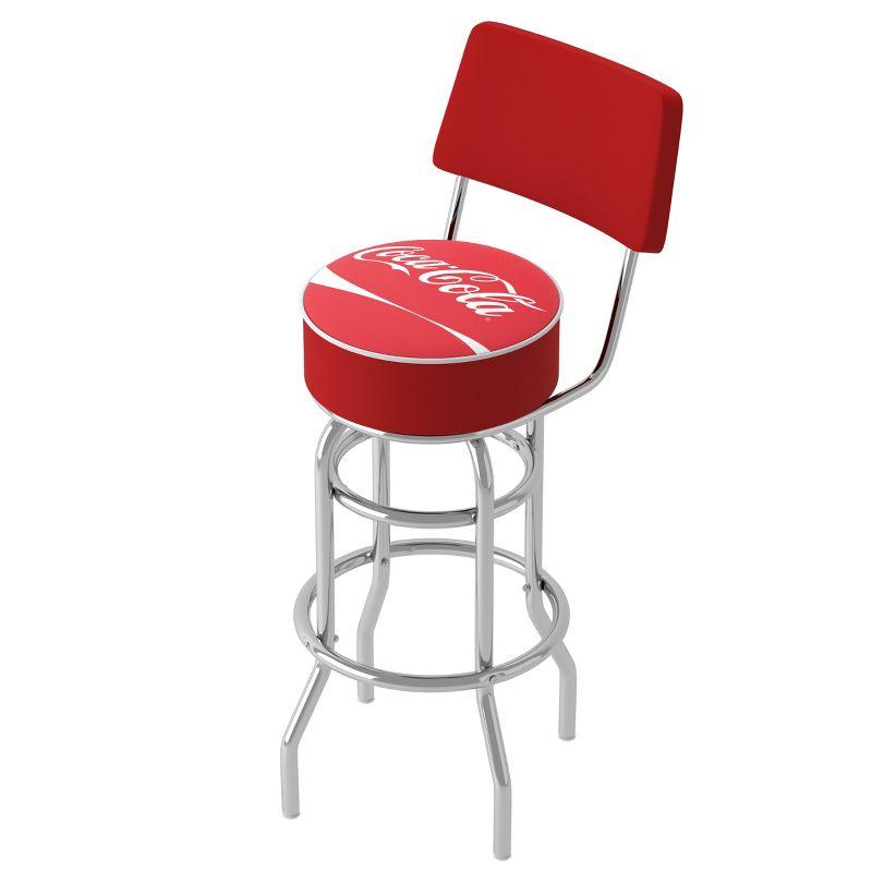 Adjustable Swivel 31'' Metal Bar Stool with Coca Cola Logo