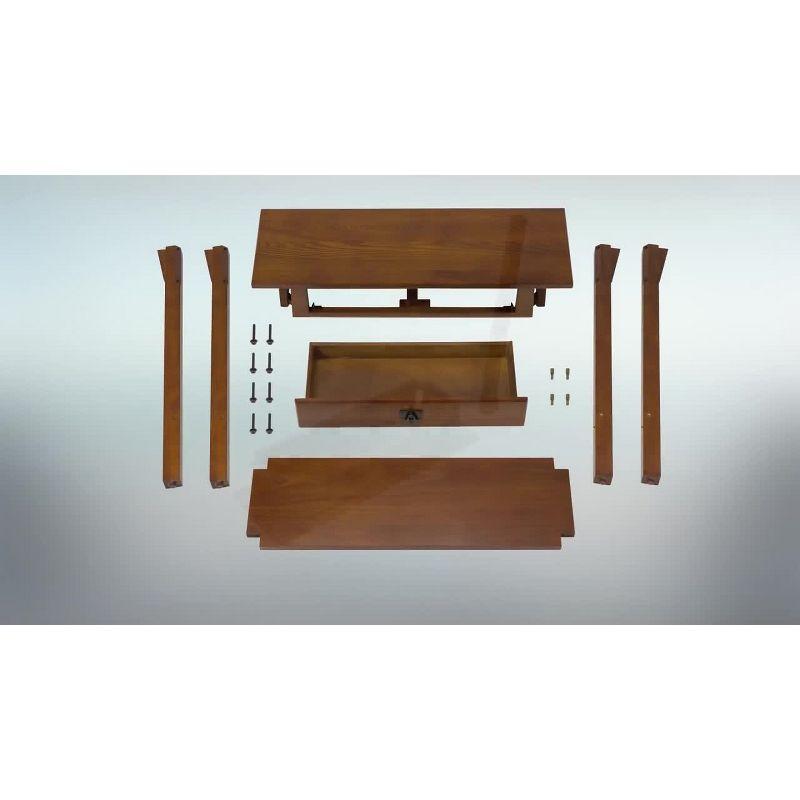 Favorite Finds Mission Hall Stand Slate Finish - Leick Home: Compact Wood Entryway Table with Drawer, CARB Certified