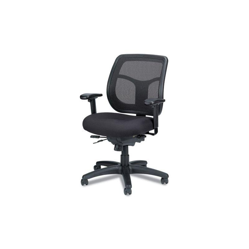 Adjustable Black Leather and Mesh Executive Swivel Chair with Armrests