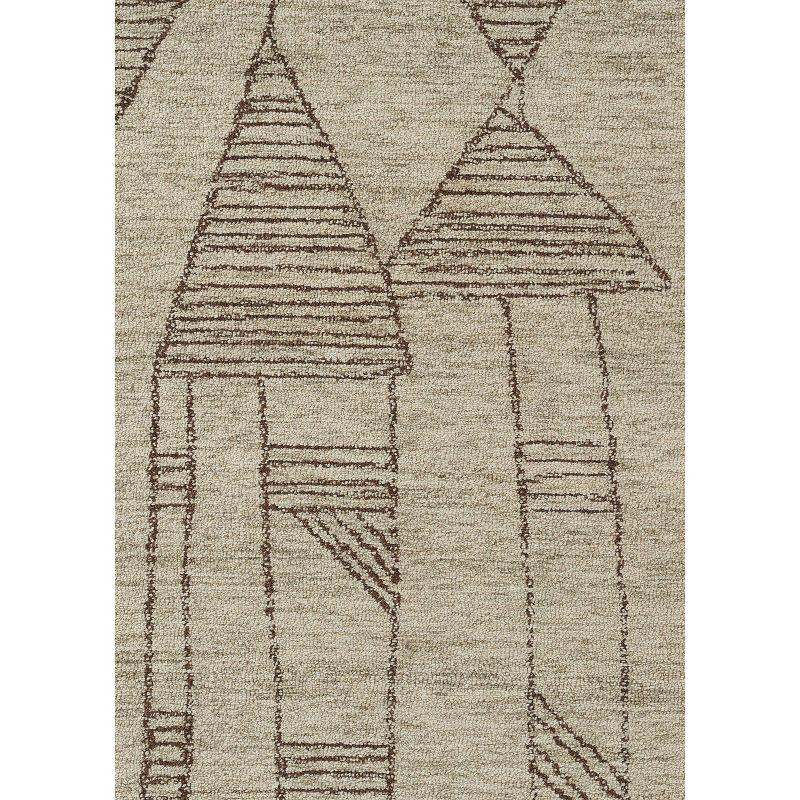 Momeni 5'x8' Teppe Geometric Handtufted Area Rug Gray: Wool, Low Pile, Indoor, Rectangle, Classic Pattern