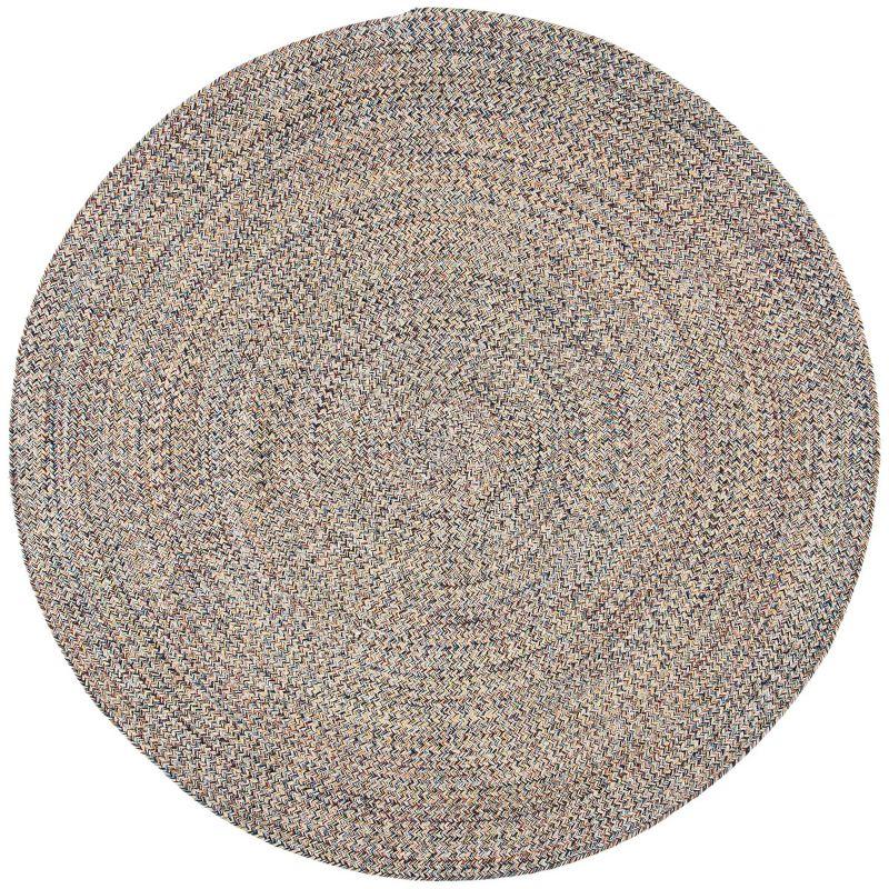 Braided BRD701 Hand Woven Area Rug - Blue/Ivory - 6' Round - Safavieh.