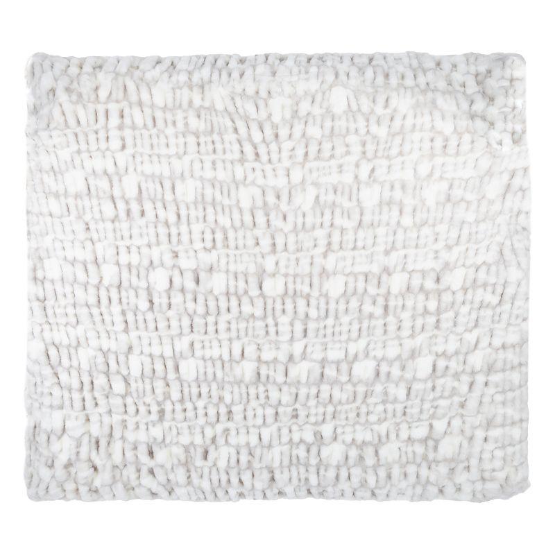 Oversized Ruched Faux Fur Blanket - 60x80-Inch Jacquard Faux Fur Queen-Size Throw for Sofas and Beds - Luxurious Bedding by Lavish Home