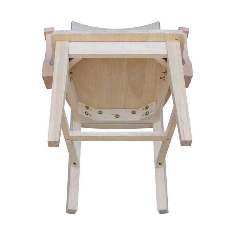 Tall Mission Chair with Arms Unfinished - International Concepts: Solid Wood, Parawood, Slat Back