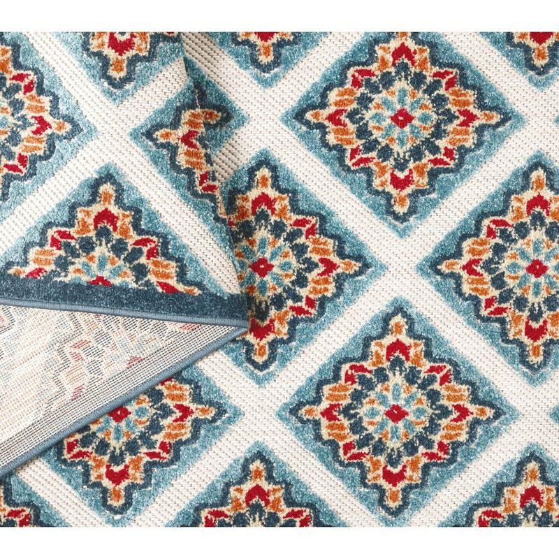 TOWN & COUNTRY EVERYDAY Brooks Retro Geo Outdoor Rug Red/Multi