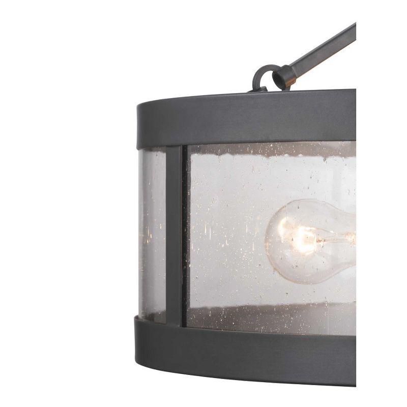 Graphite Seeded Glass 3-Light Farmhouse Ceiling Fixture