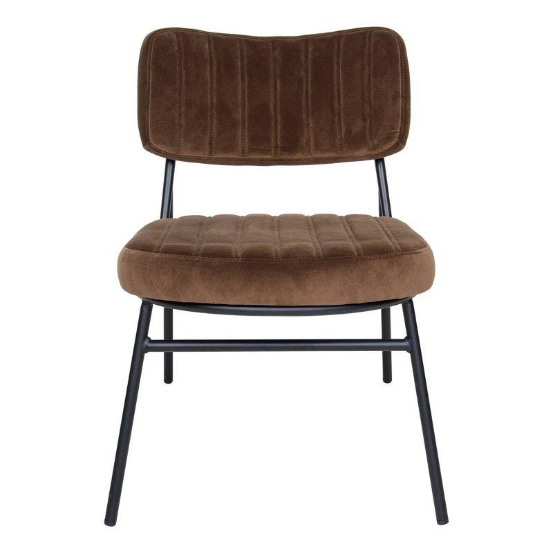 Elegant Mid-Century Modern Velvet Accent Chair in Coffee Brown