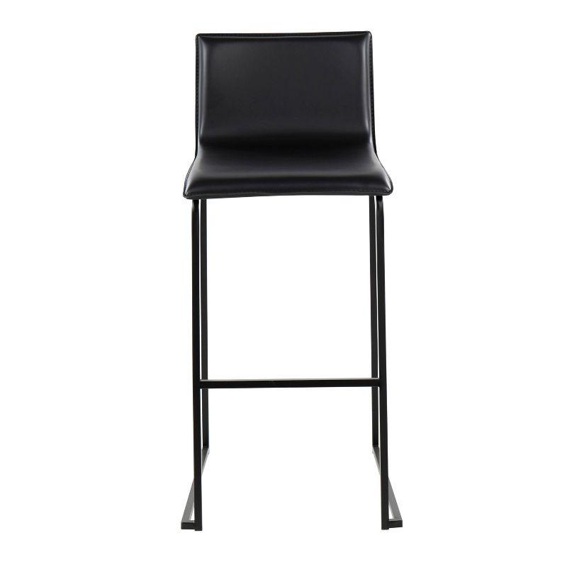 Set of 2 Black Metal Upholstered Barstools