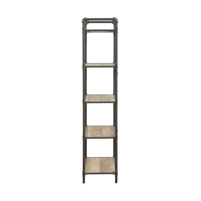 63" Itzel 5 Shelves Bookcase Antique Oak/Sandy Gray - Acme Furniture