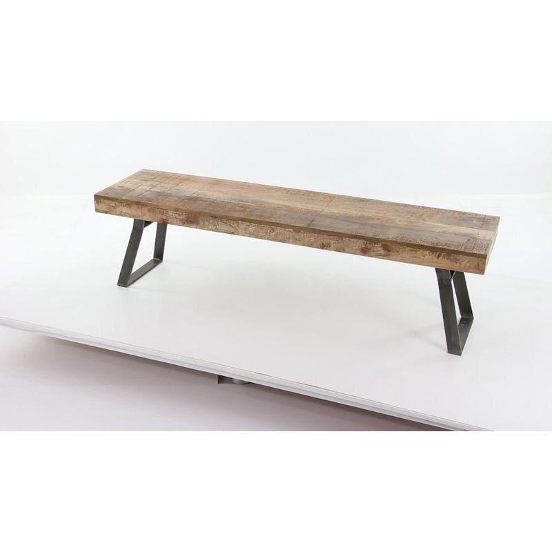 Natural Solid Wood Bench Light Brown - Olivia & May: Rustic Entryway, 3-Person Seating