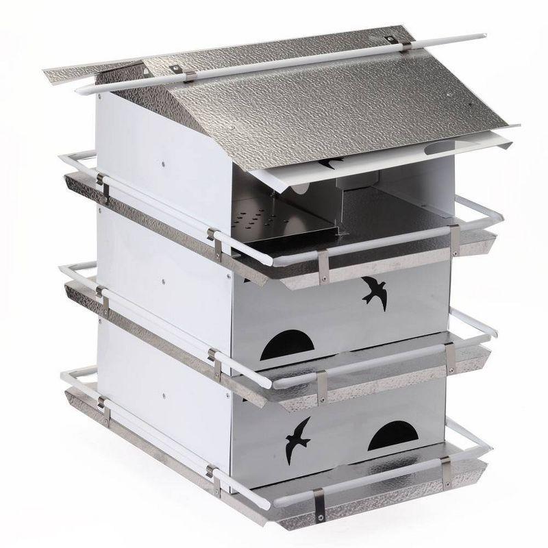 Birds Choice 20" Silver Purple Martin House Watersedge Suites: Aluminum, Weather-Resistant, Pole Mount