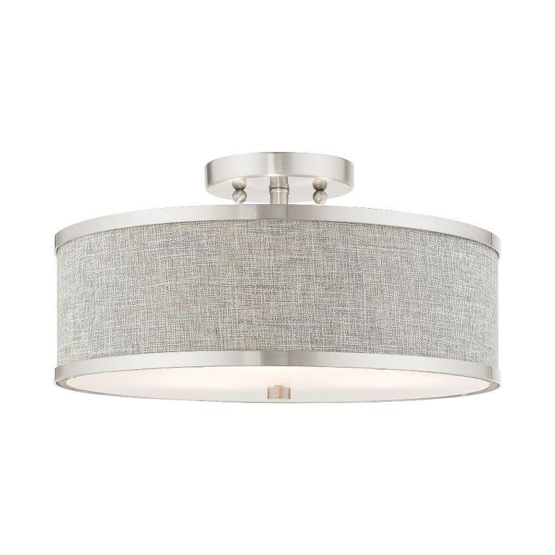 Livex Lighting Park Ridge 3 - Light Semi-Flush Mount in  Brushed Nickel