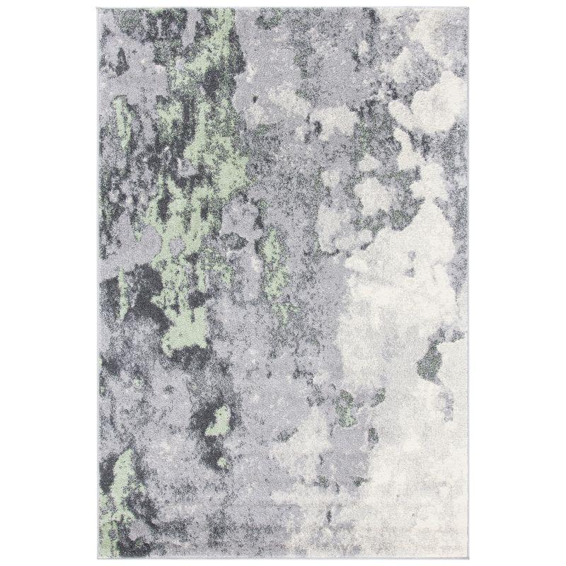 Adirondack Green and Grey Abstract 4' x 6' Area Rug