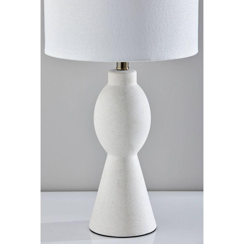 Naomi 19" White Speckled Ceramic Table Lamp with Fabric Shade