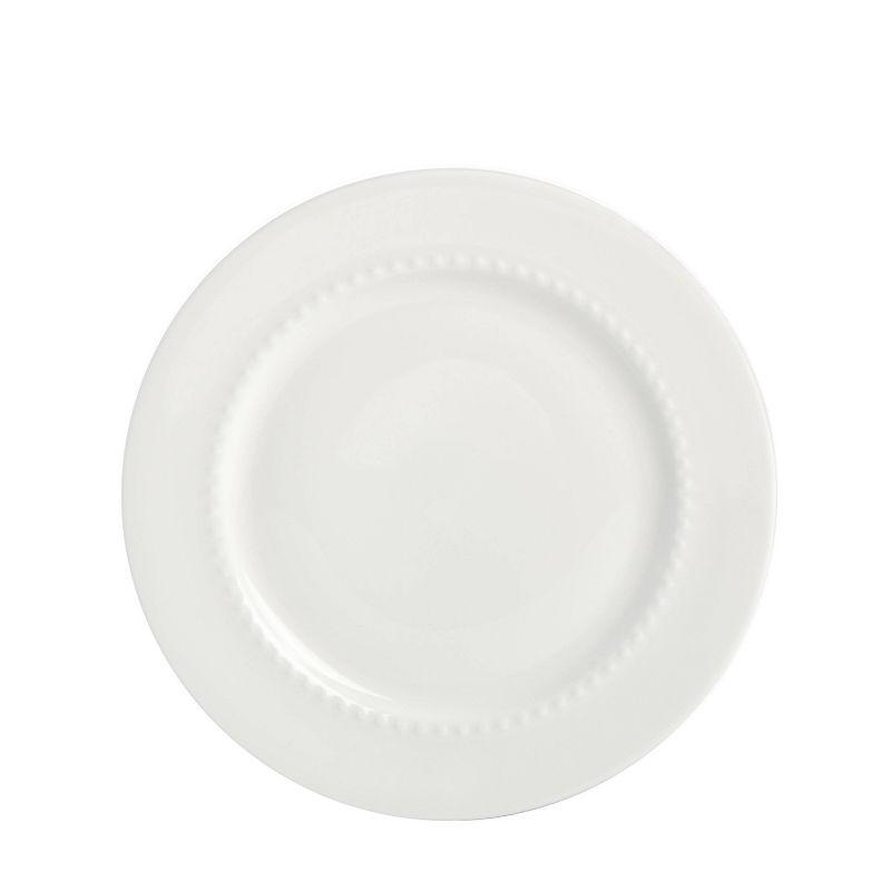 White Porcelain Embossed 16-Piece Dinnerware Set, Service for 4