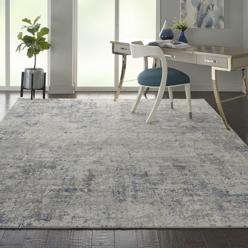 Modern Chic Abstract Gray Ivory Synthetic 7'10" x 10'6" Area Rug