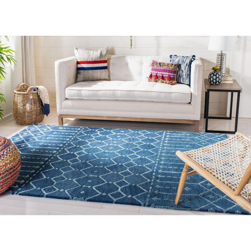 Himalaya HIM903 Handmade Area Rug - 8'x8' - Navy/Silver - Safavieh
