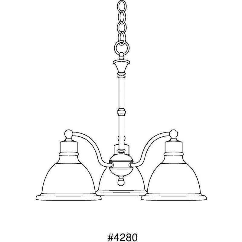 Progress Lighting Madison 3-Light Chandelier, Brushed Nickel, Reversible Glass, Up/Down Mounting, Canopy Included