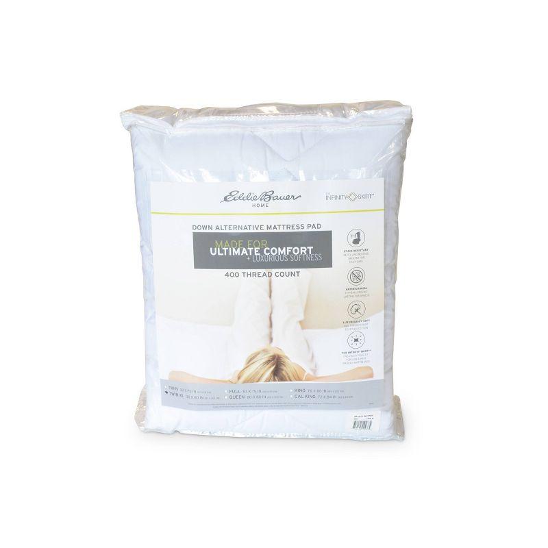 Eddie Bauer Eddie Bauer Luxury Medium Plush Mattress Pad - Hypoallergenic, Deep Pocket Design - 400 TC - Assembled In The USA