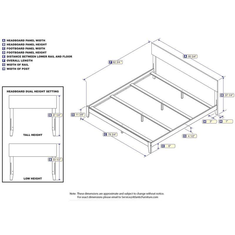 AFI Furnishings Orlando King Traditional Bed with Open Footboard and Turbo Charger in Walnut