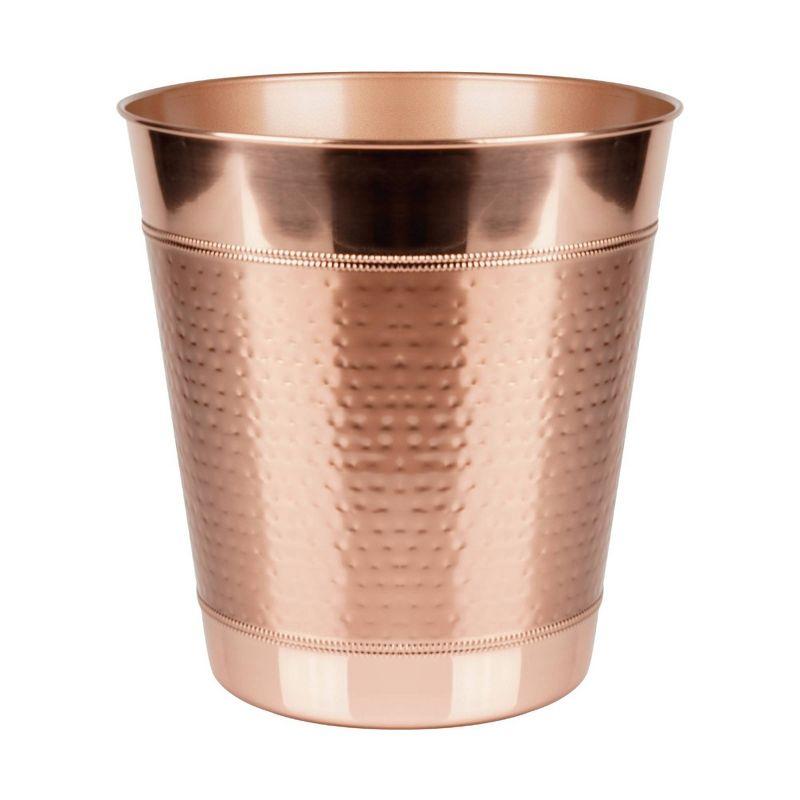 Hudson Polished Copper Stainless Steel Round Wastebasket