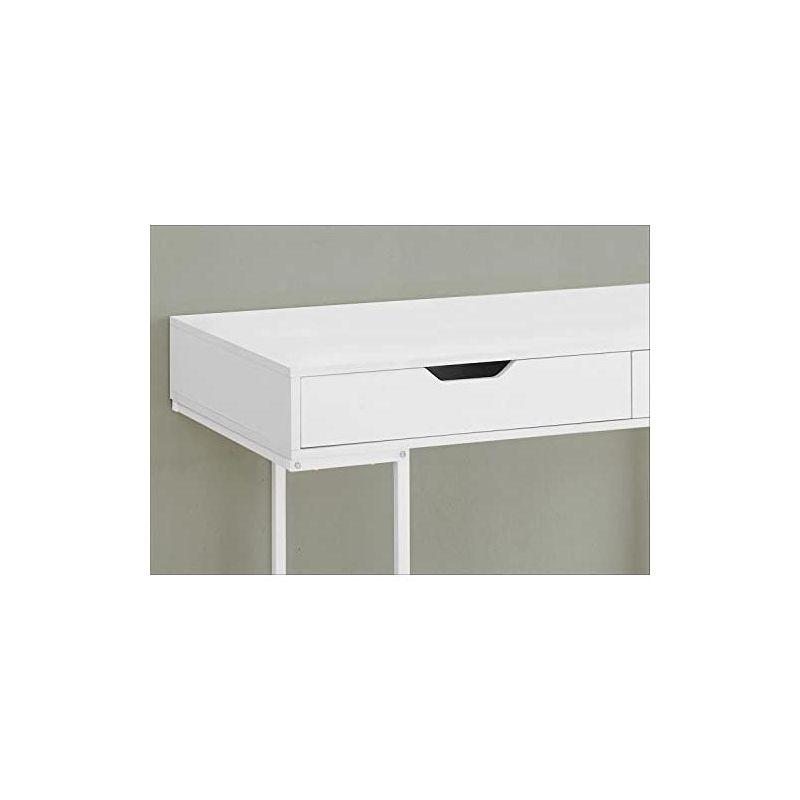 Monarch Specialties Computer Desk Home Office Laptop Storage Drawers 48InchL Work Metal Laminate White Contemporary Modern