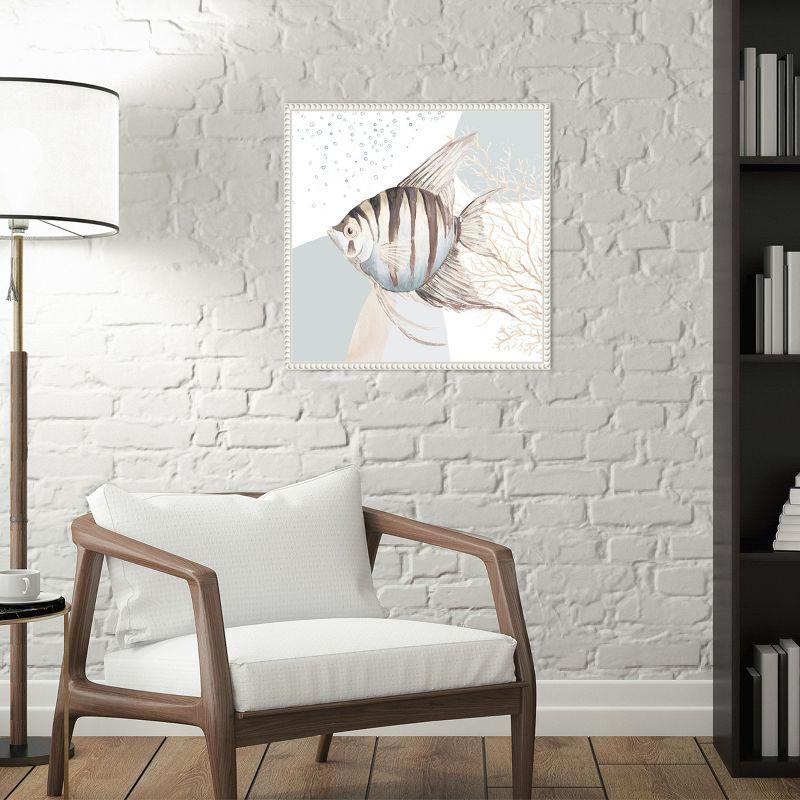 Amanti Art Ocean Oasis Bubbles Striped Fish by Patricia Pinto Framed Canvas Wall Art