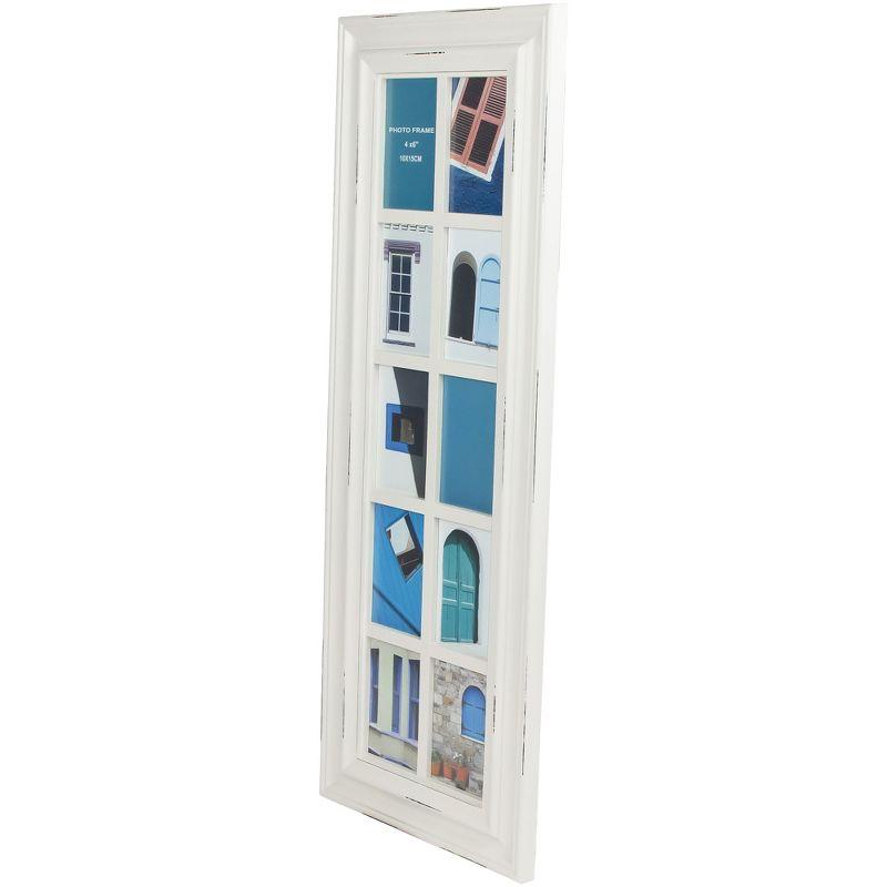 35" Distressed Windowpane Photo Collage Frame Wall Decor