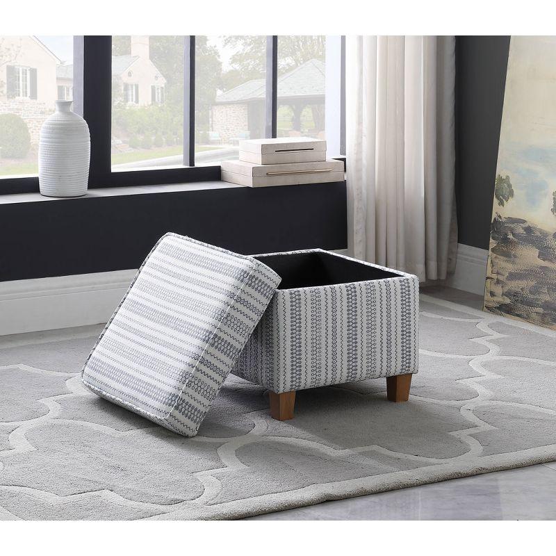 Cole Classics Square Storage Ottoman with Lift Off Top - HomePop