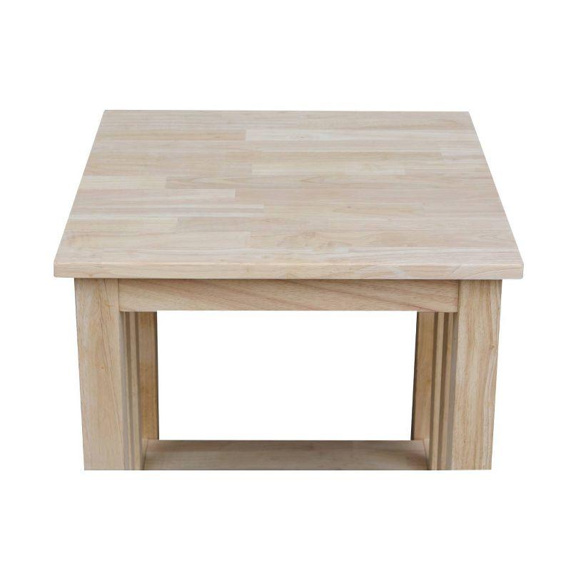 Classic Mission Tall Unfinished Solid Wood End Table