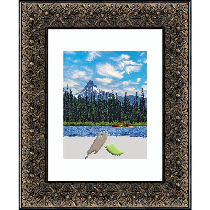 Amanti Art Intaglio Embossed Black Wood Picture Frame Opening Size 11x14 in. (Matted To 8x10 in.)